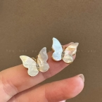 Aros Pasantes Mariposa Efecto Nácar Dorados A1629