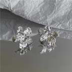 Aros Pasantes Flor Escultural Textura Martillada A1700