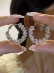 Aros Argollas con Cristales Facetados Brillantes A1833