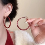 Argollas Esmaltadas Tubulares Rojas A1929