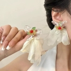 Maxi Aros Colgantes Flor Resina y Borla de Gasa A2325