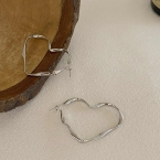 Argollas Corazón Onduladas Plateadas A450