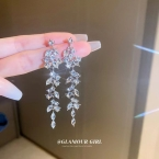 Aros Colgantes Largos Hojas Circones Marquesa A788