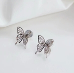 Aros Mariposa Calada Filigrana con Strass E6091