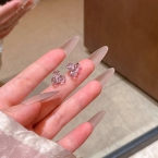Aros Pasantes Mini Osito Cristal Facetado E6368