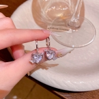 Argollitas Colgantes Corazón Alado de Cristal Facetado E6763