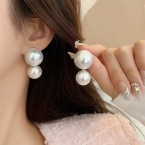 Aros Pasantes Doble Perla Esférica E6875