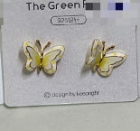 Aros Pasantes Mariposa Esmaltada Bicolor E6891