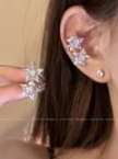 Aro Trepador Ear Cuff Doble Estrella con Circones E6909