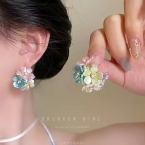 Aros Pasantes Bouquet Floral Pastel con Microperlas E6925