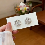 Aros Pasantes Flor con Pétalos Nacarados y Circonias E7003