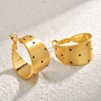 Argollas Anchas Satinadas con Puntos E7075