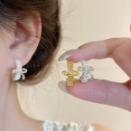 Aros Argollitas Huggies con Moño Entrelazado E7096