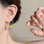 Argollas Finas con Cuentas de Cristal Facetado E7123