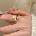 Anillo Abierto Regulable Orgánico Dorado Mate J1073