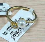 Anillo Abierto Regulable Perla y Flor de Circones J1079