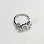 Anillo Flor Blanca Perlas y Circones J1094