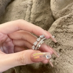 Anillo Doble Hilera Circones en Gota J1095
