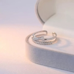 Anillo Doble Hilera con Micro Pavé de Circones J1103