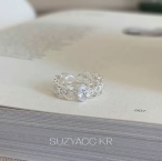 Anillo Cadena Calada con Cristal Oval Central J1119