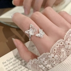Anillo Abierto Doble Mariposa Calada J1132