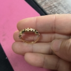Anillo Tiara Corona Floral con Circonias Dorado J1157