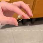 Anillo Abierto Flor de Cinco Pétalos con Circonias Dorado J1159A