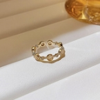 Anillo Regulable Círculos Biselados Dorado J121
