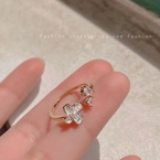 Anillo Regulable Mariposa de Cristal Dorado J604