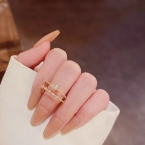 Set de 2 Anillos Apilables Dorados con Circón Gota J609