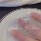 Anillo Ajustable Mariposas Gemelas con Cristales J669
