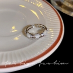 Anillo Ajustable Doble Banda con Piedras Blancas y Circonitas J850