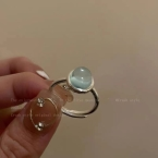 Anillo Regulable Cabujón Esférico Aguamarina J877