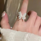 Anillo Ajustable Mariposa Nacarada Iridiscente J950