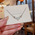 Pulsera Ajustable con Corazón Gótico Alado y Ópalo S369