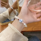 Pulsera Elastizada de Cerámica con Dije Gatito Kawaii S442