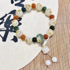 Pulsera Elastizada Huellitas y Gatito de la Suerte S543