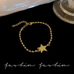 Pulsera Delicada de Cadena Bolitas con Dije Estrella Lisa S587