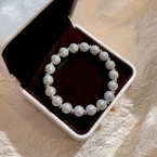 Pulsera Elastizada de Perlas Gris Perlado con Separadores S670