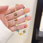 Pulsera Dorada Margaritas Esmaltadas Multicolor S773