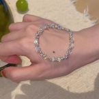 Pulsera Tennis Plateada con Cristales Tornasolados S787