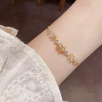 Pulsera de Eslabones Articulados con Mariposas de Circonitas S836
