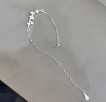 Pulsera Fina Plateada con Motivo Hojas de Ginkgo S852