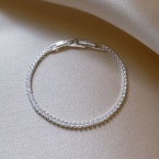 Pulsera Tennis Plateada Clásica con Circonitas y Broche Joyero S868